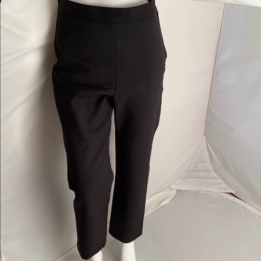 Shamask black side zip stretch cropped pants